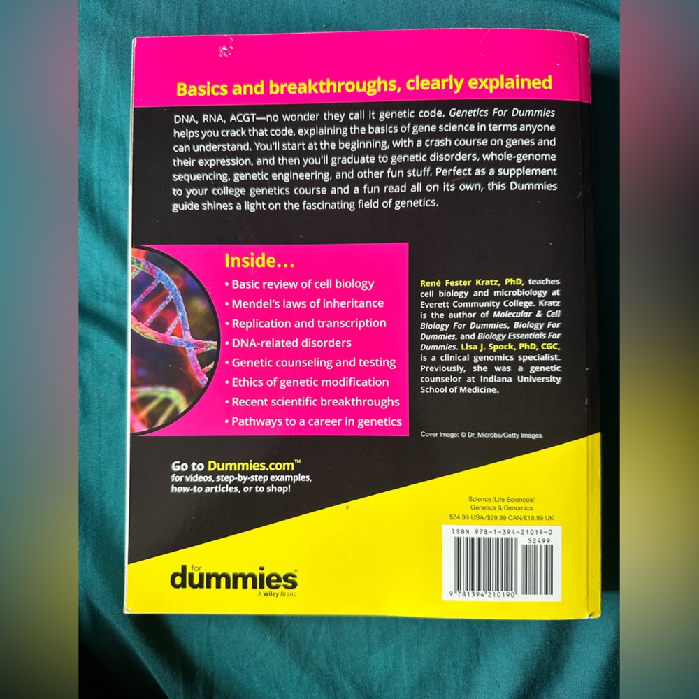 Genetics for Dummies Book - Picture 2 of 2